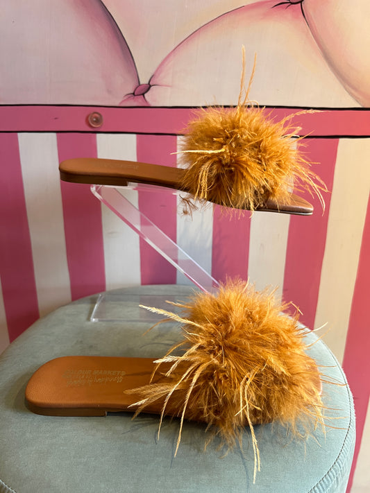 Colour market ciabattina marabou marrone chiaro