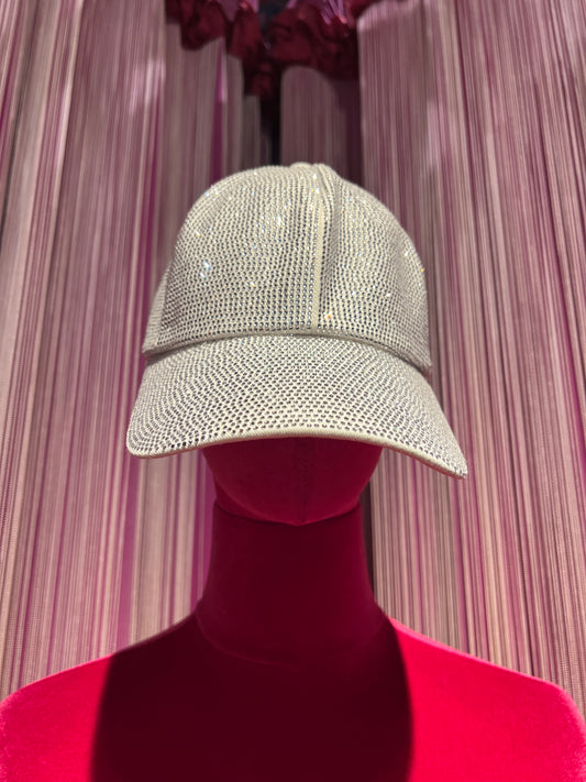 Love & roses cappello con visiera bianco e cristalli misura regolabile