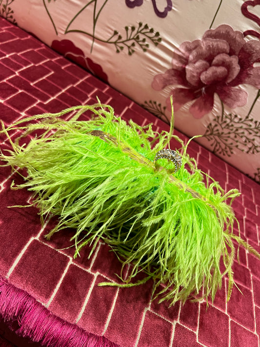 Clutch marabu con tracollina verde