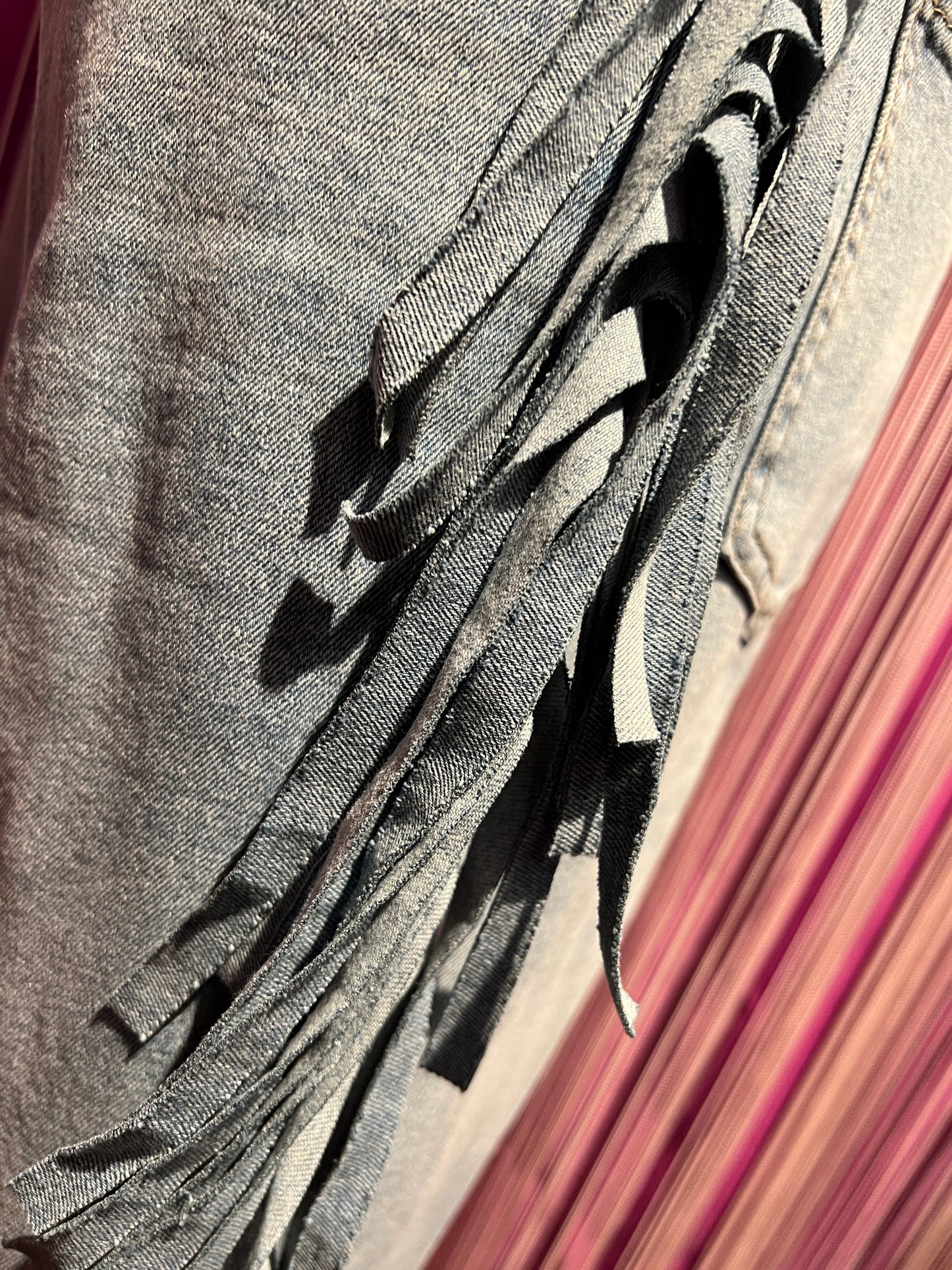 Amosa -50% di sconto jeans frange denim elasticizzato