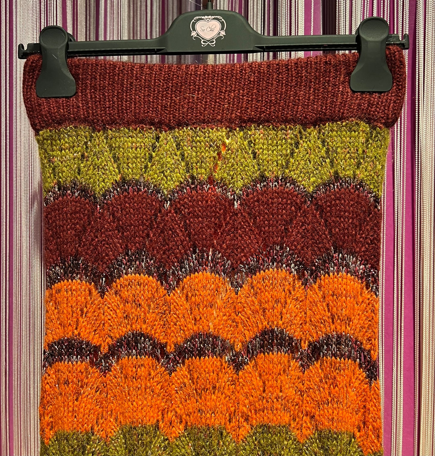 Colour Market meno 50% gonna lunga in maglia rigata ruggine/arancio