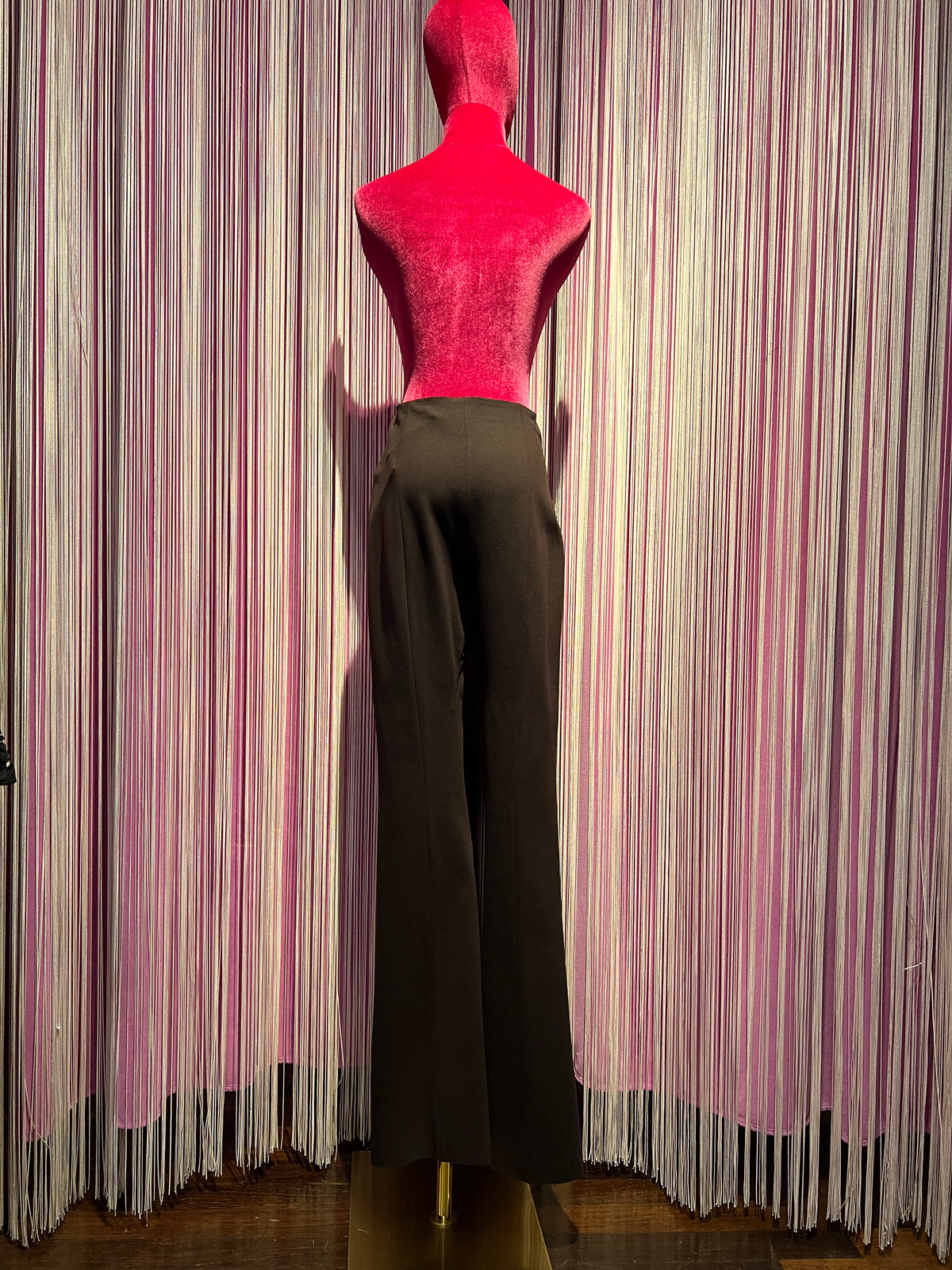 SU official pantalone a zampa colore cioccolato punto Milano elasticizzato