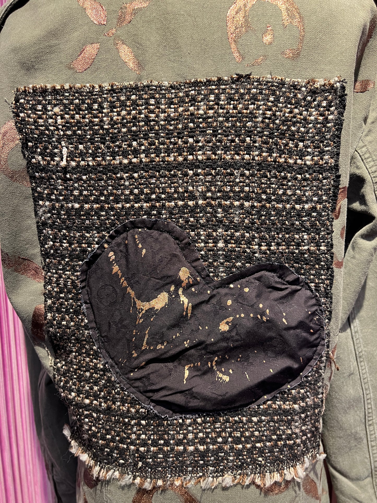 ABpink🩷 giacca LV patch boucle cuore nero vestibilita’ 40/44