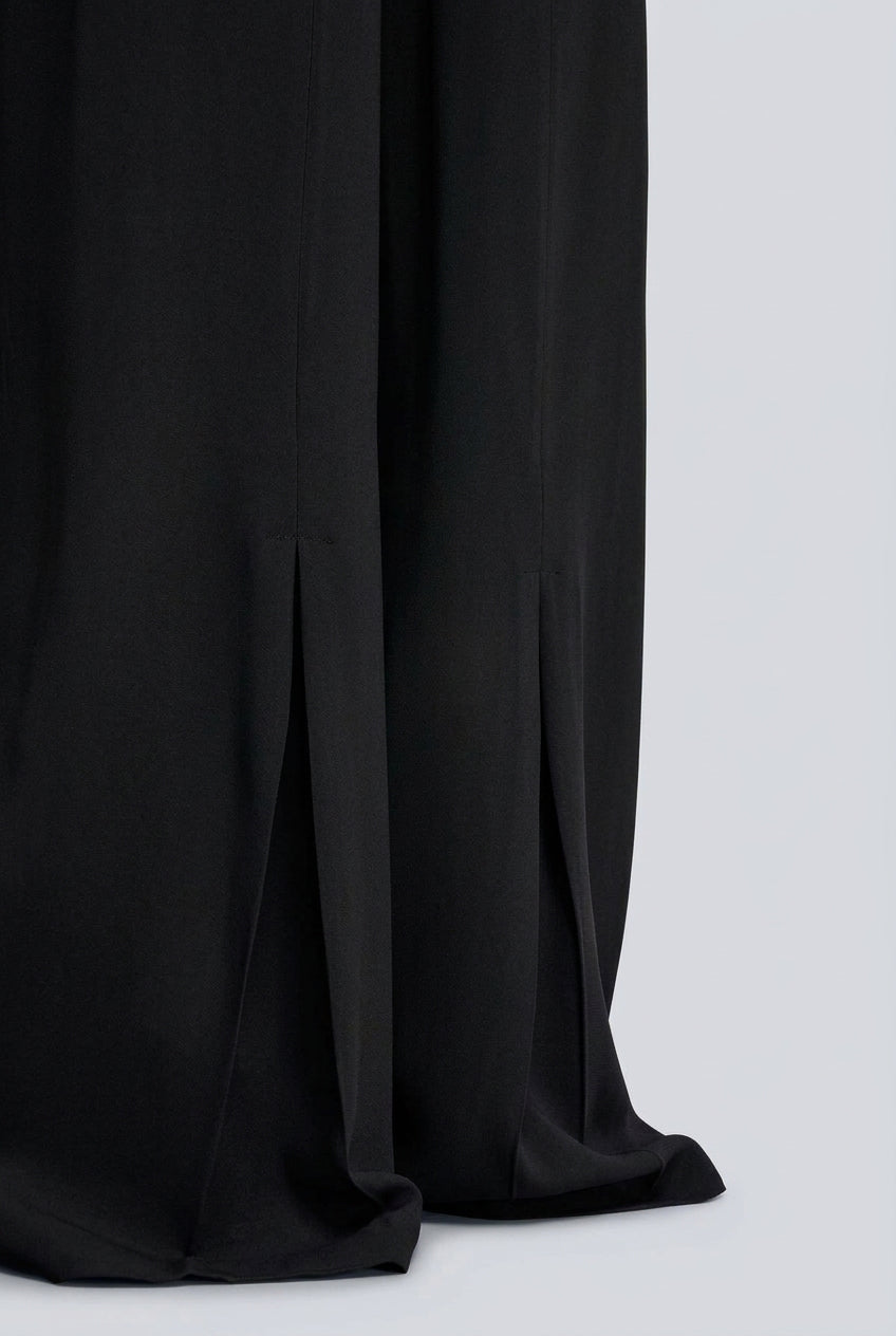 Semicouture pantalone in cadi a gamba dritta nero
