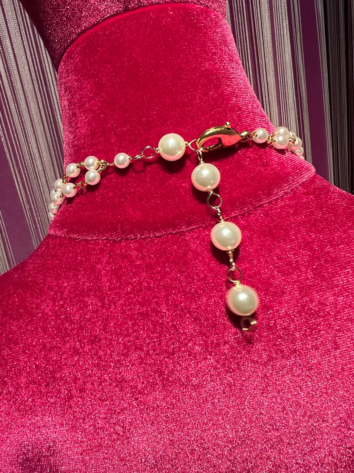 Collana doppio filo perle con pendenti e charms a tema natalizio