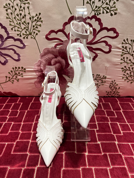 Love & roses scarpa ecopelle bianco con cinturino alla caviglia