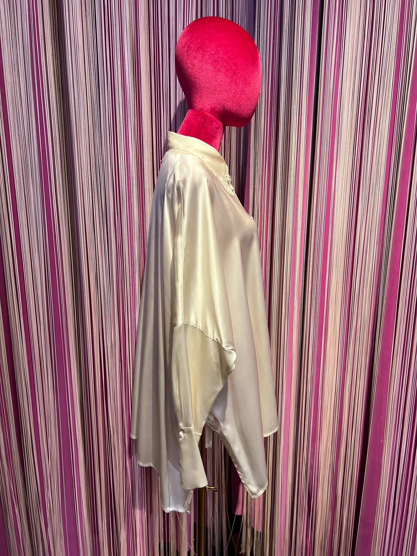 Pink memories camicia avorio con colletto pizzo