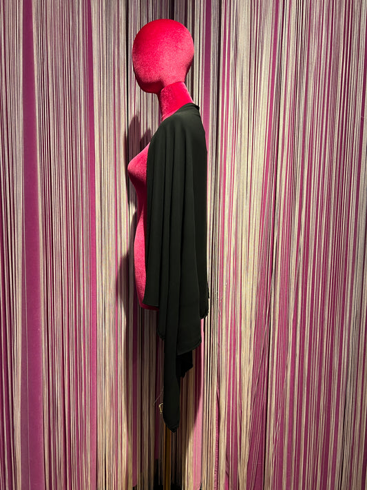 Silence Limited stola in georgette nera ,100% pes , misure cm : 140x67