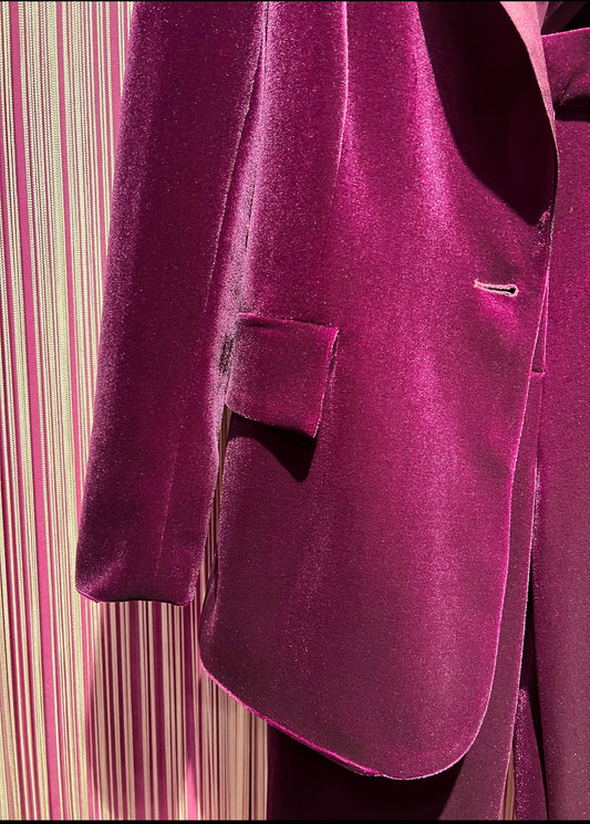 Actualee meno 50% giacca in ciniglia ciclamino