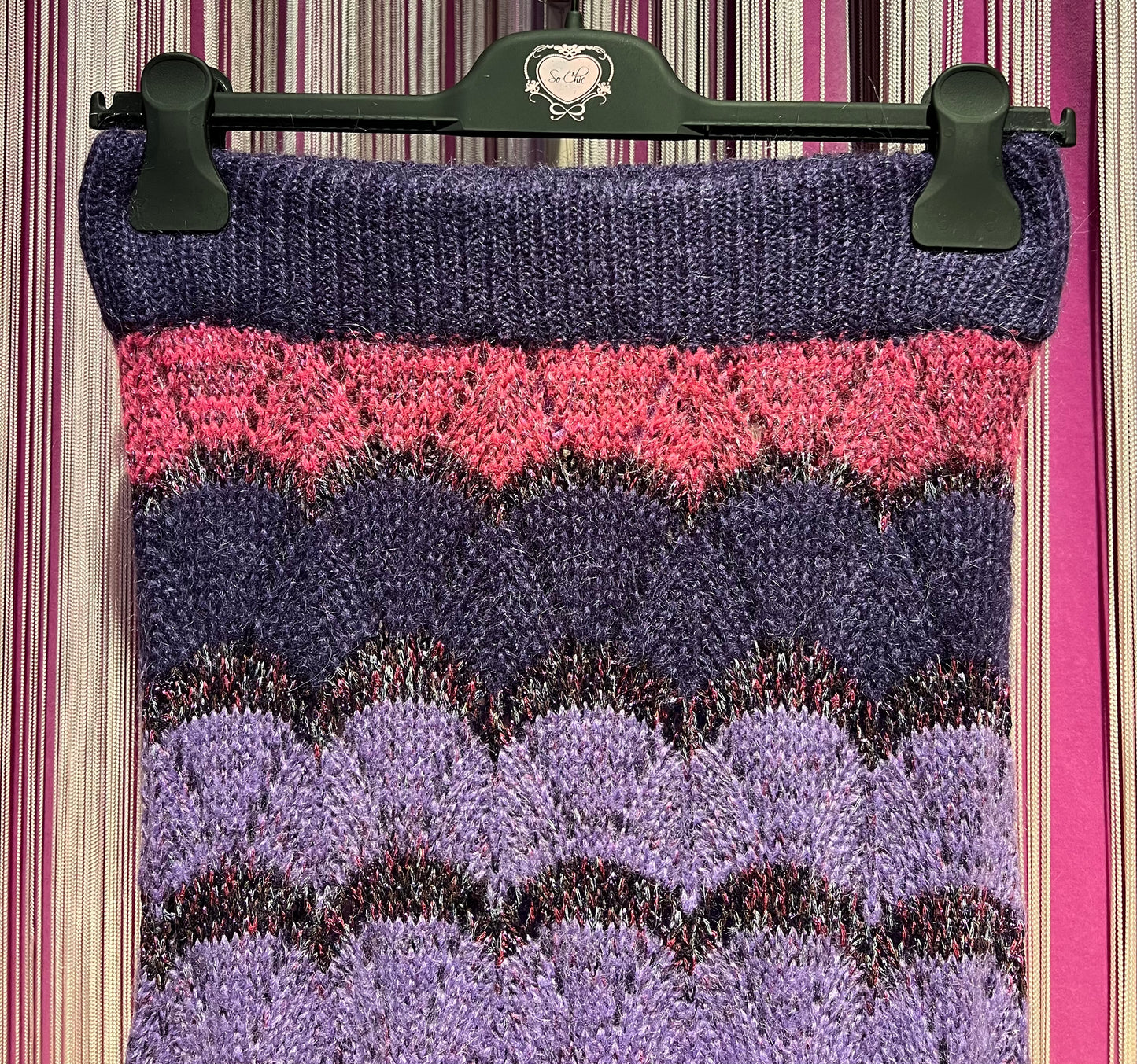 Colour Market gonna lunga maglia rigata viola/rosa/lilla