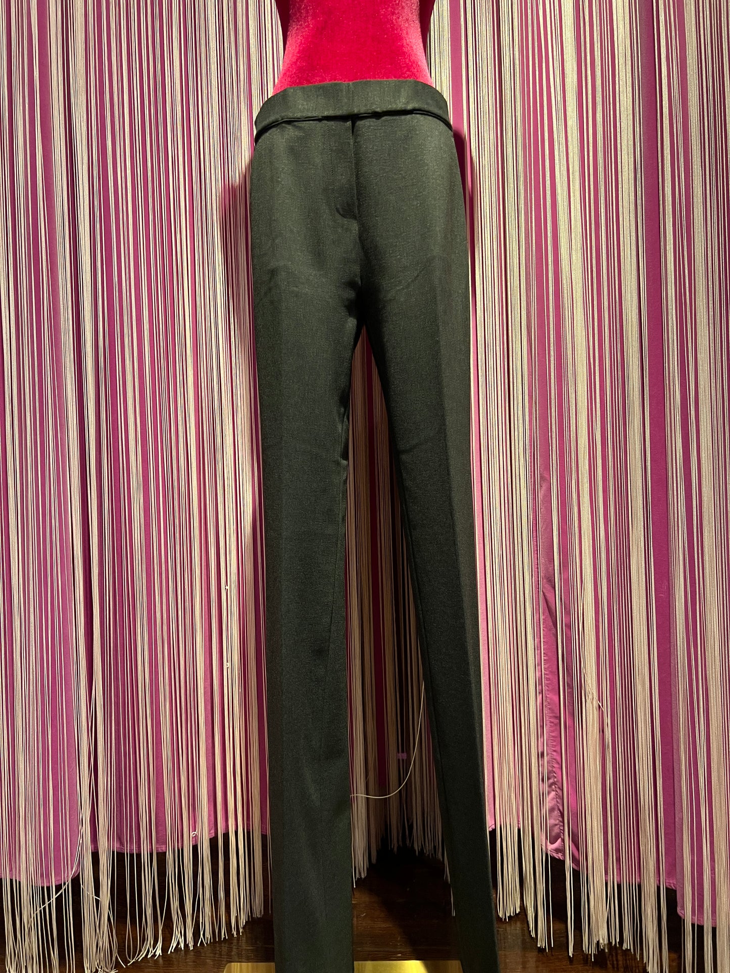 Semicouture pantalone a zampa punto Milano con elastico in vita