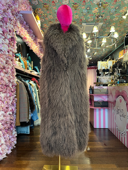 Anna Kel gilet lungo ecopelliccia mongolia reversibile