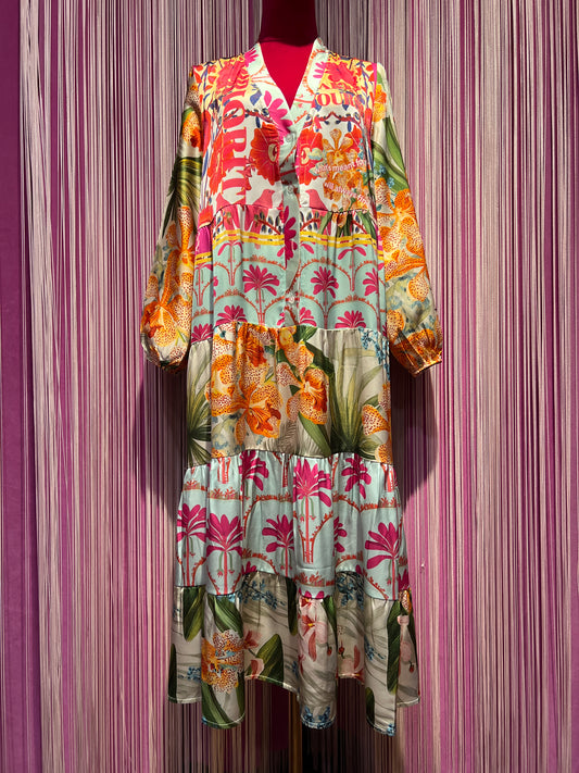 Miss goodlife abito manica a 3/4 fantasia multicolor floreale