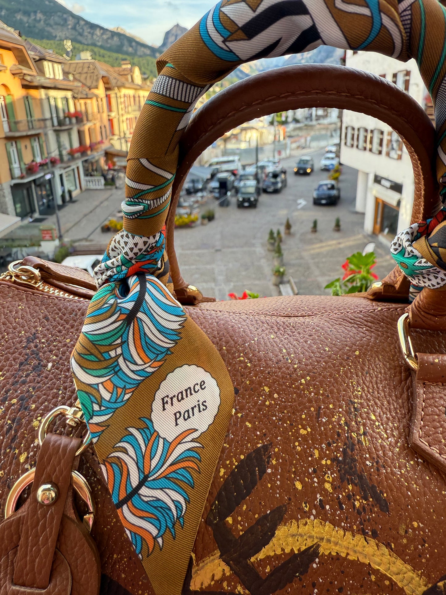 ABpink🩷 borsa pelle dipinta a mano con tracolla
