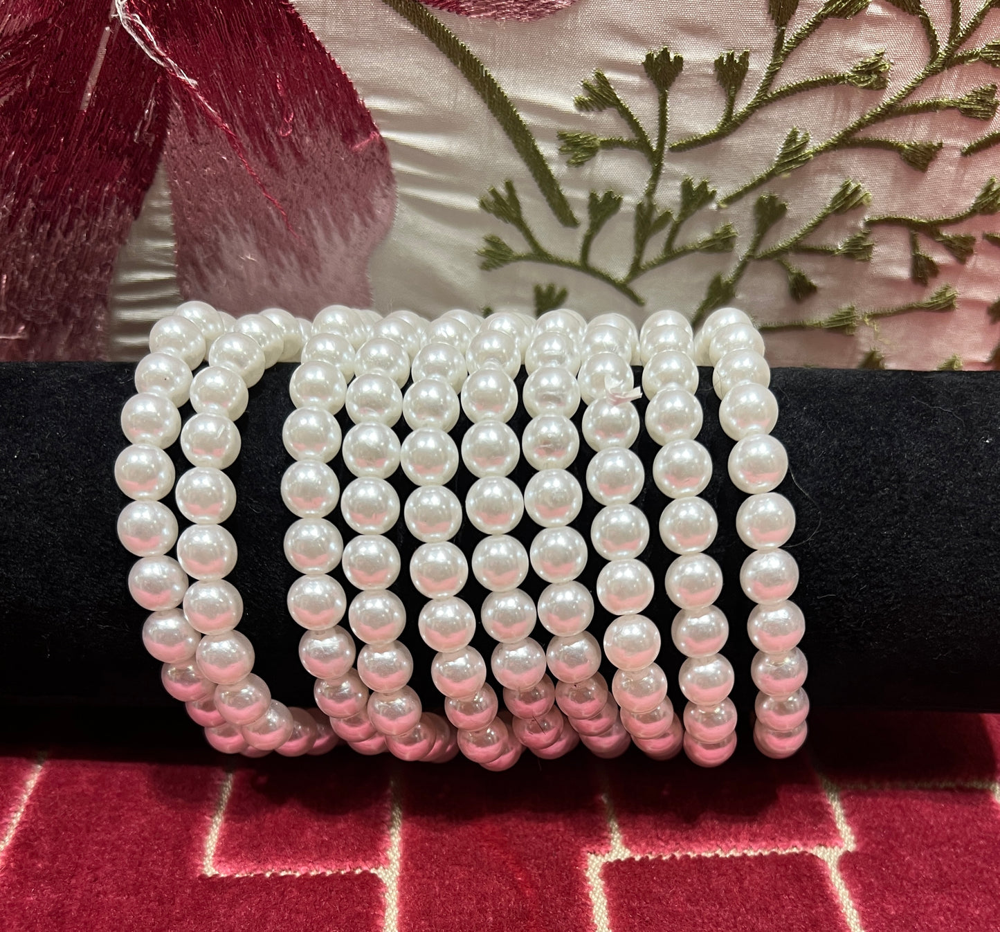 Bracciale multifili perle con perla grande