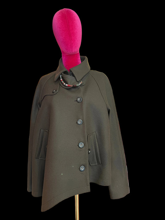 Bazar deluxe giacca cappotto cioccolato con fodera stampa floreale