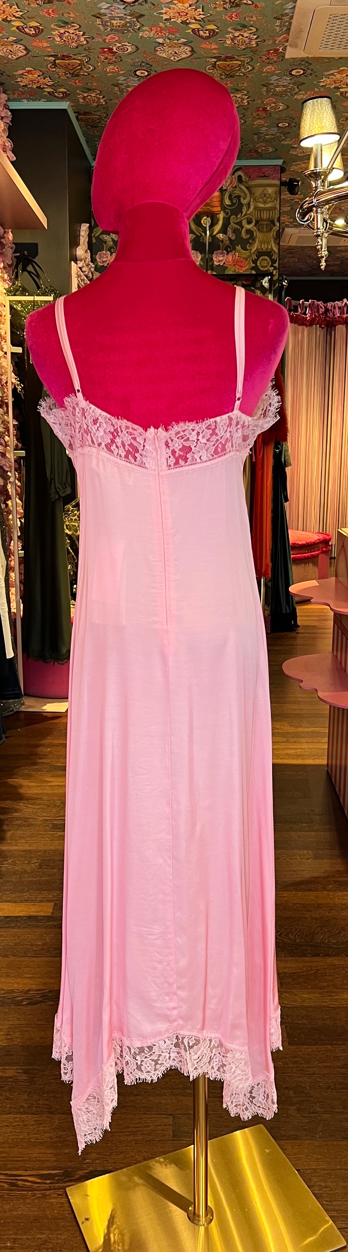Ermanno Scervino abito sottoveste con pizzo rosa