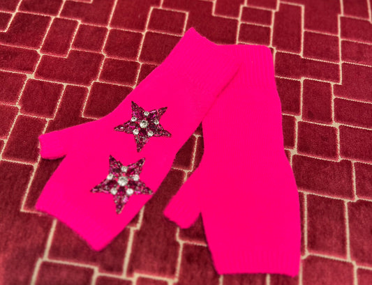 Guanti -30% di sconto con stelle fuxia