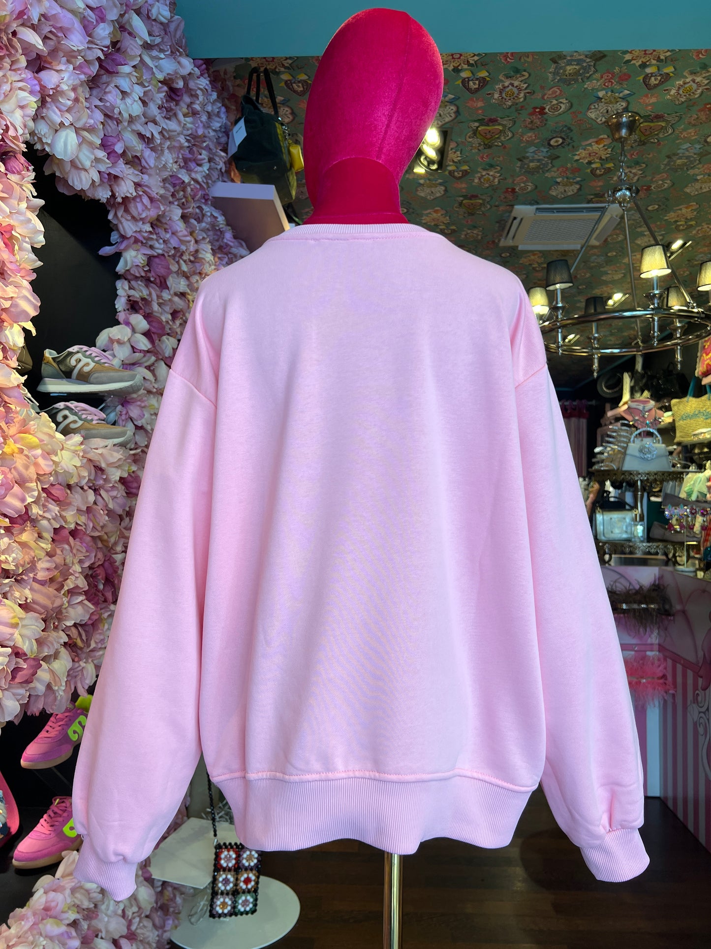 Mon amour Paris -20% di sconto felpa rosa smile giallo “ have a good day!”