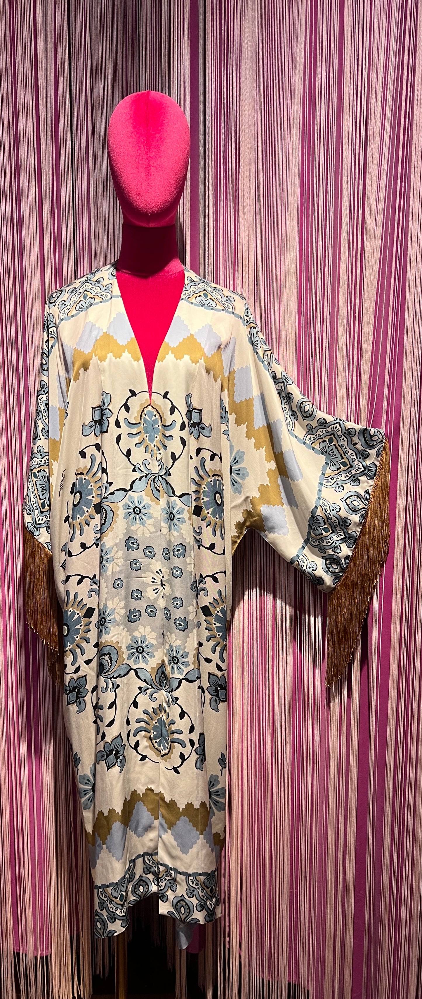 Dahlo kimono fantasia azzurro polvere