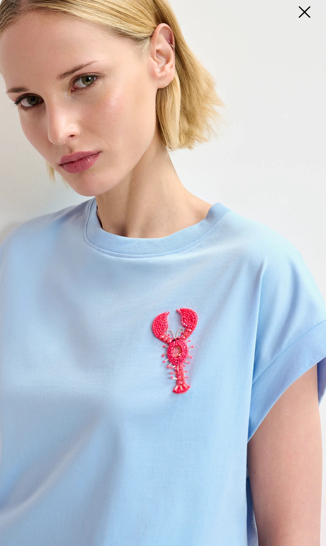Essentiel antwerp t-shirt in cotone biologico con ricamo di perline