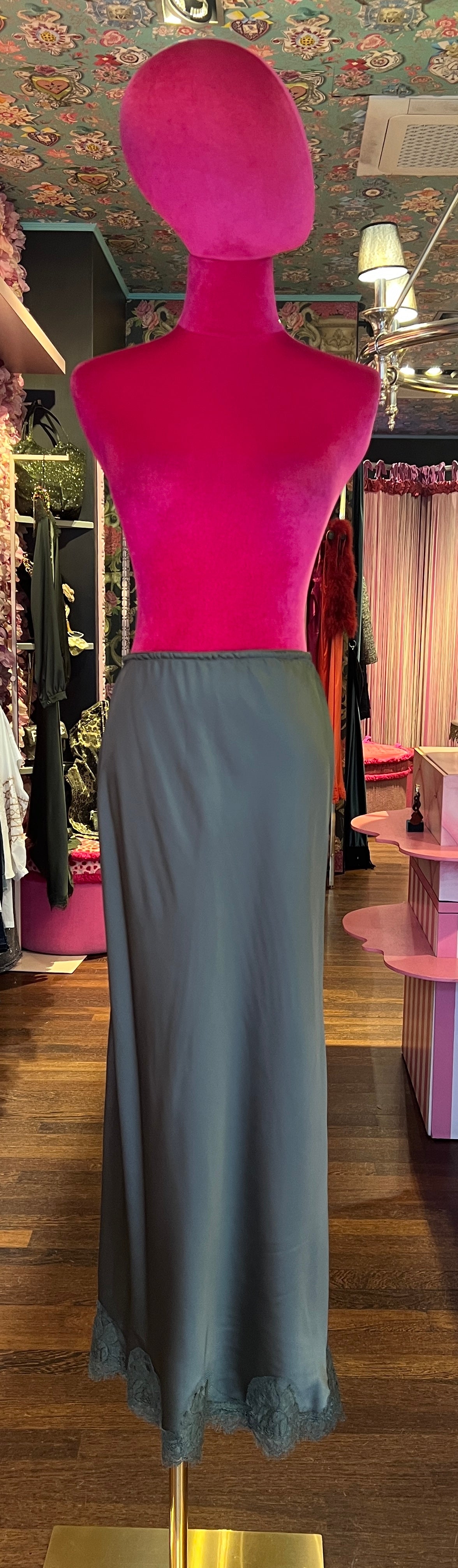 Pink memories -40%gonna sirena verde militare con pizzo