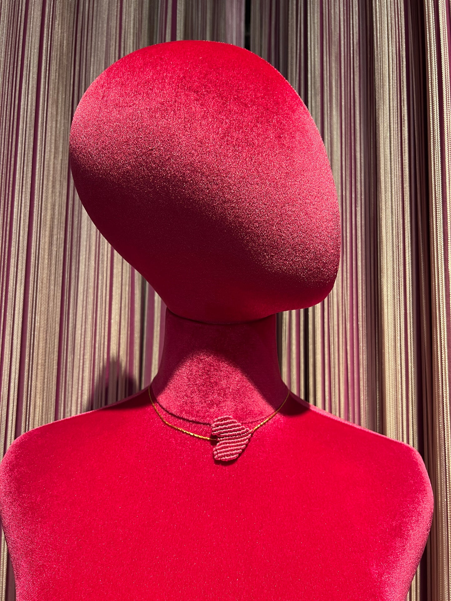 Collana cuore crochet regolabile rosa