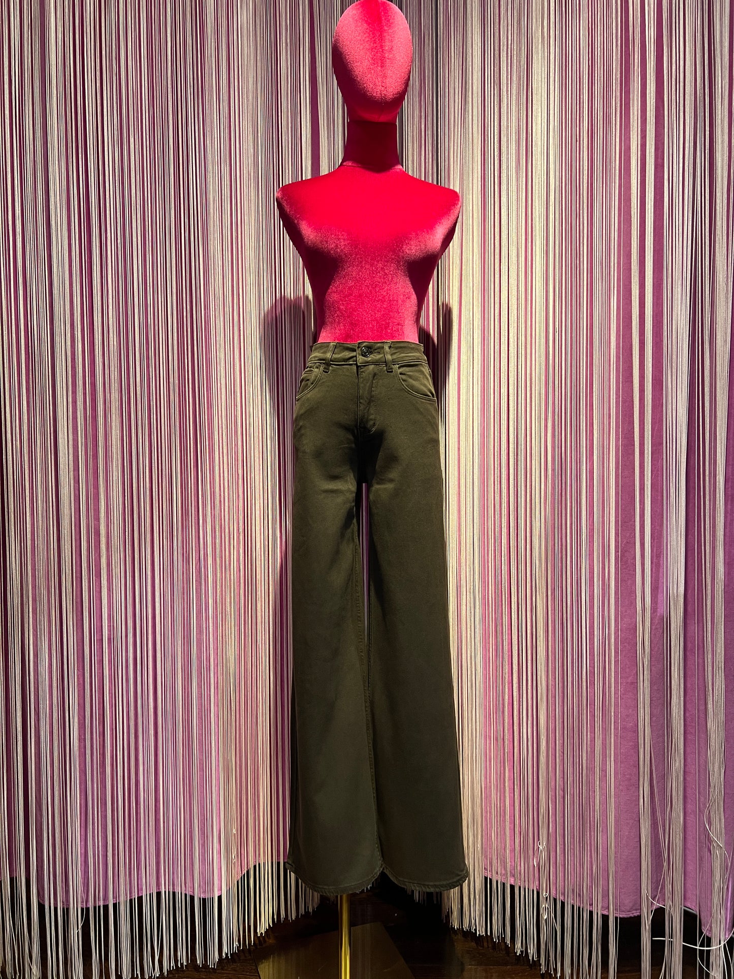 Mon amour Paris pantalone jeans cioccolato a zampa