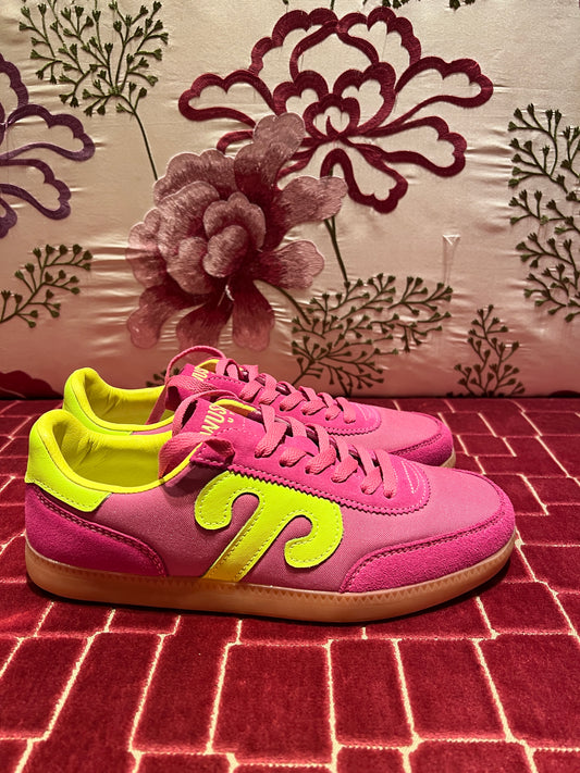 Wushu Ruyi sconto -50% sneakers camoscio, pelle e tela fucsia / giallo flou