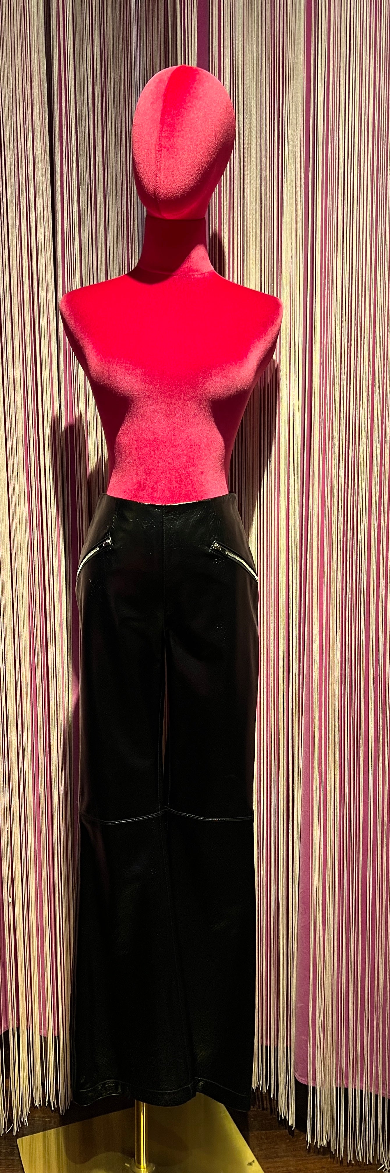 Isabelle Blanche Paris meno 50% pantalone a zampa ecopelle stampa animalier