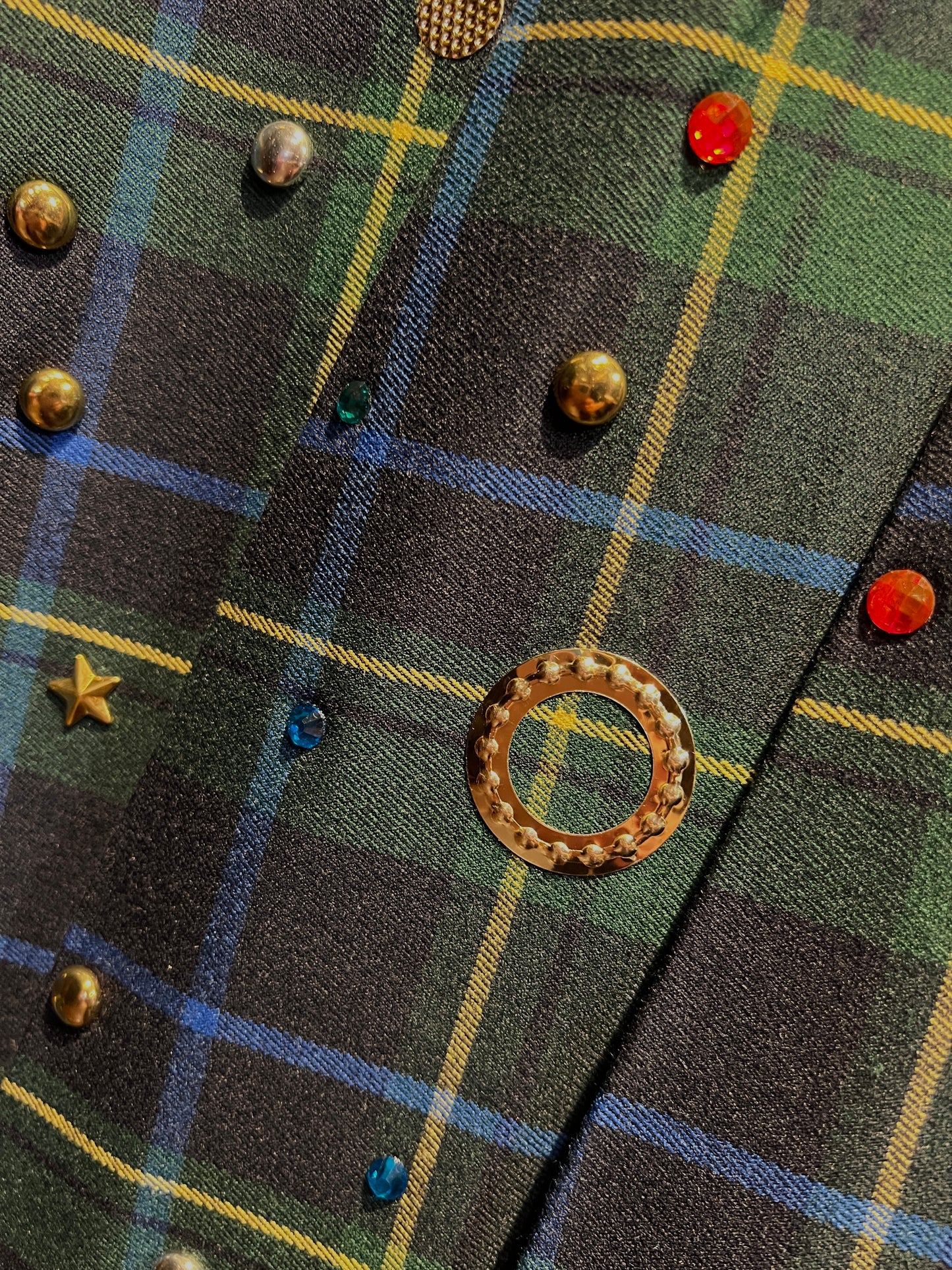 5 Progress gonna kilt tartan con decorazioni borchie e cristalli