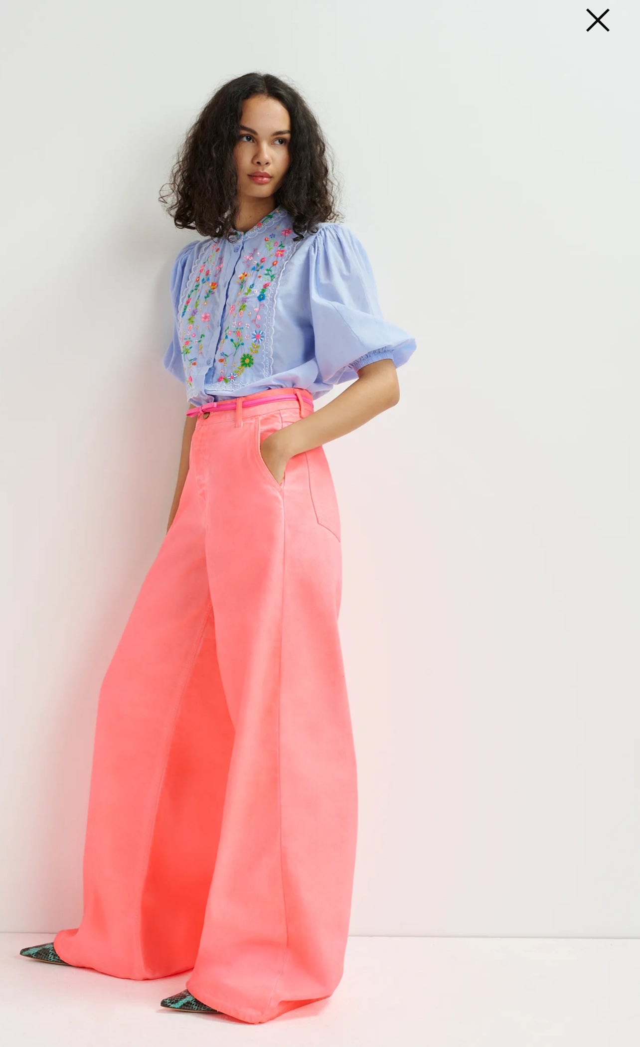 Essentiel antwerp jeans corallo a gamba larga in cotone