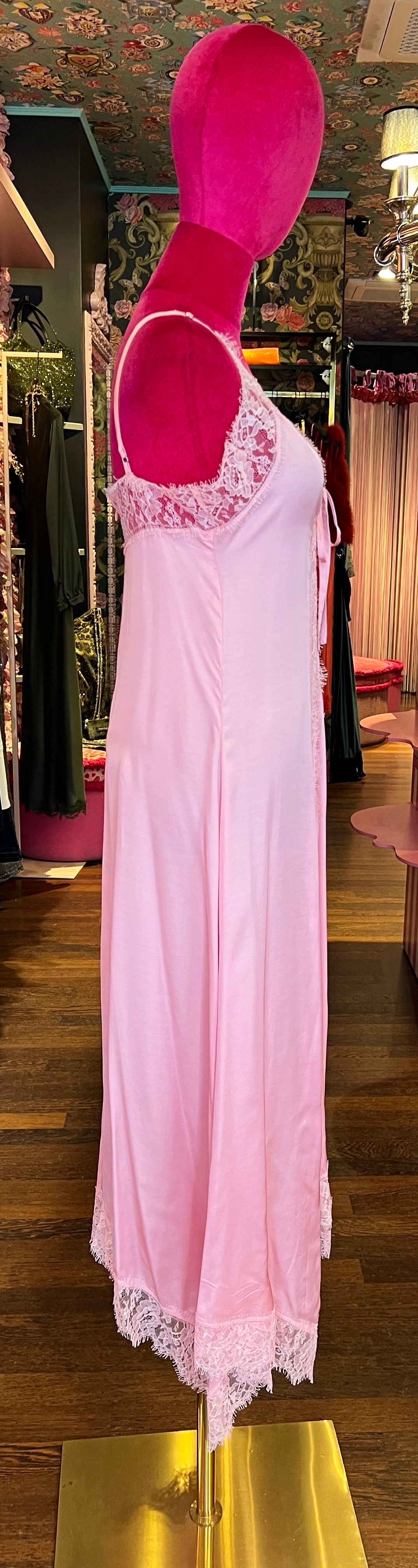 Ermanno Scervino abito sottoveste con pizzo rosa