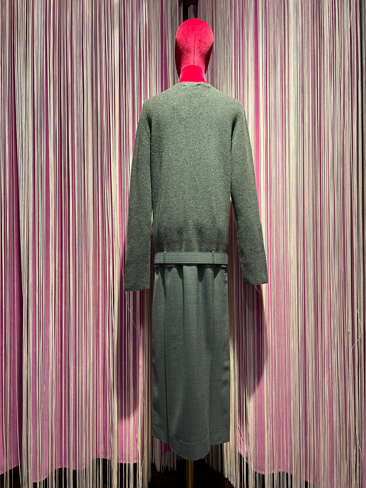Semicouture abito grigio mélange con cintura