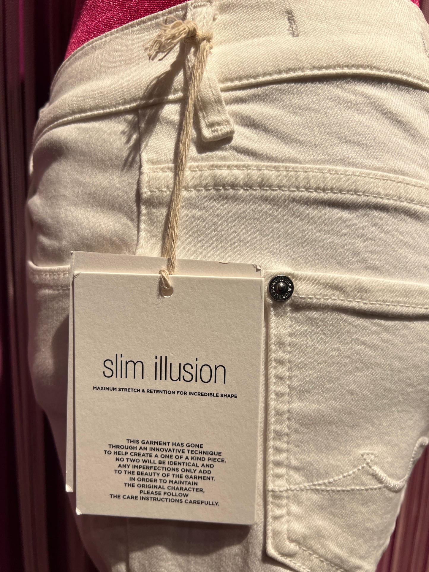 7 for all mankind jeans bianco elasticizzato slim zampetta