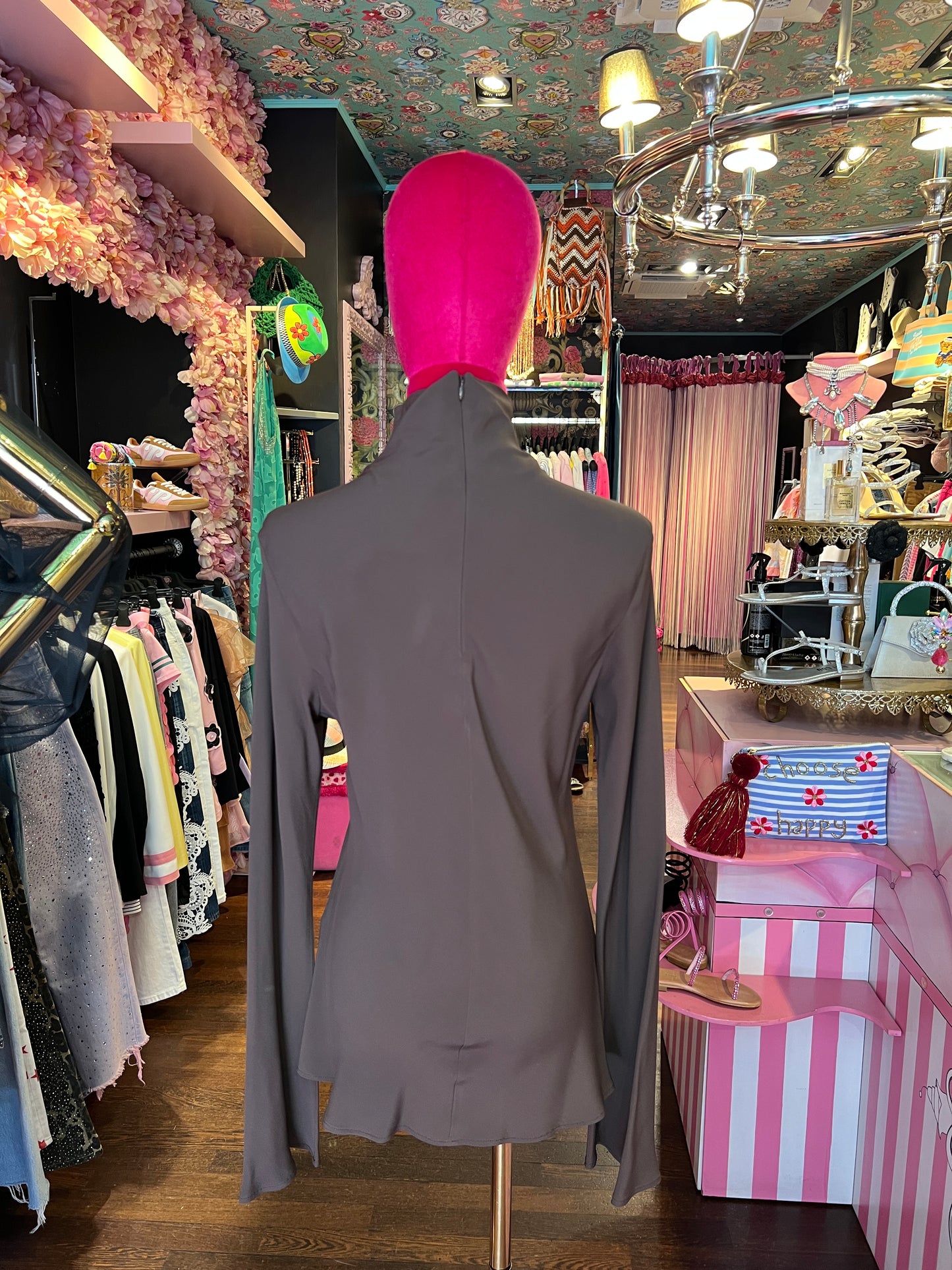 Semicouture blusa collo alto cioccolato Nita