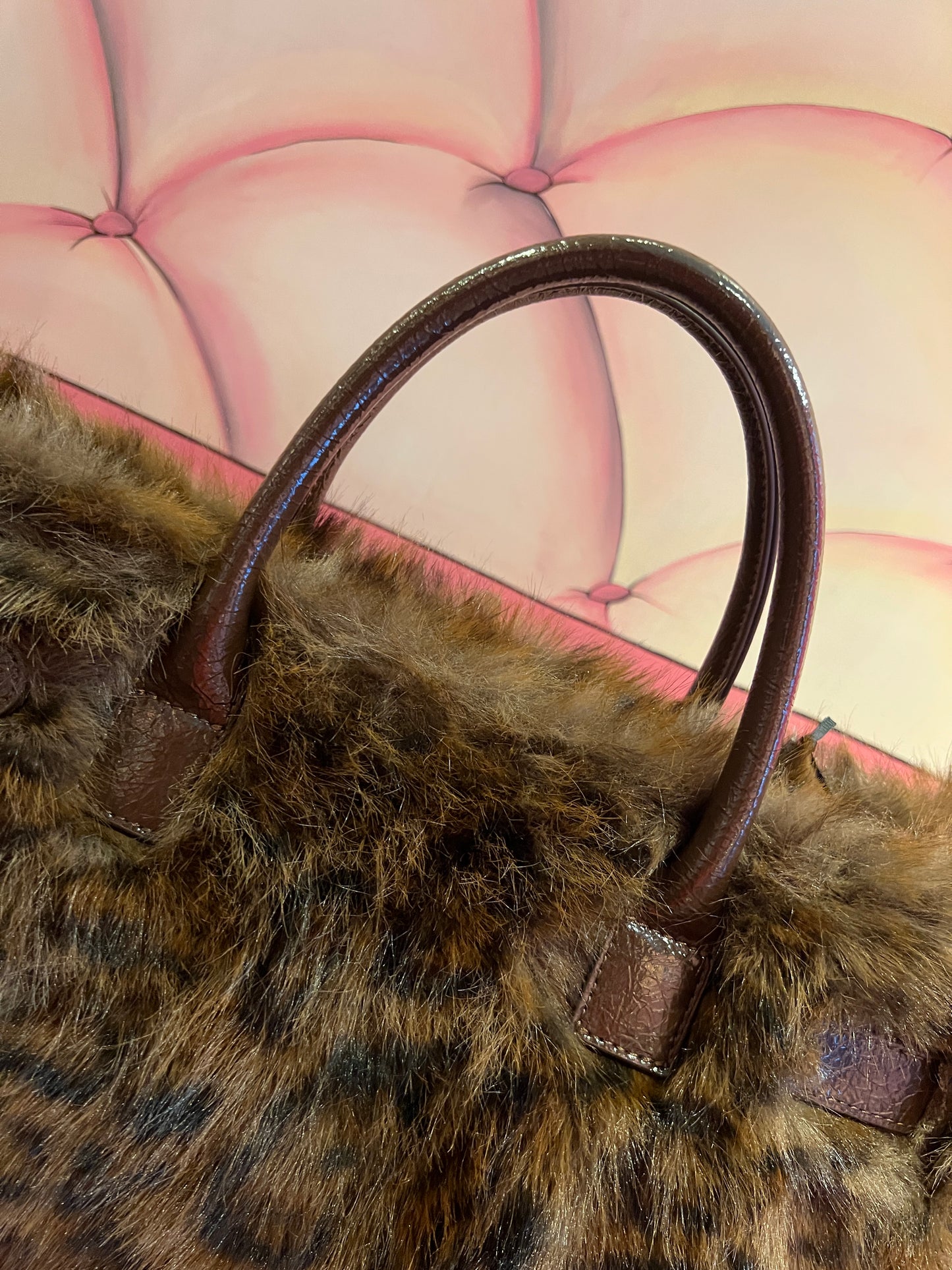 Rue Madam Paris borsa ecopelliccia leopardata due manici con tracolla Alaska tote