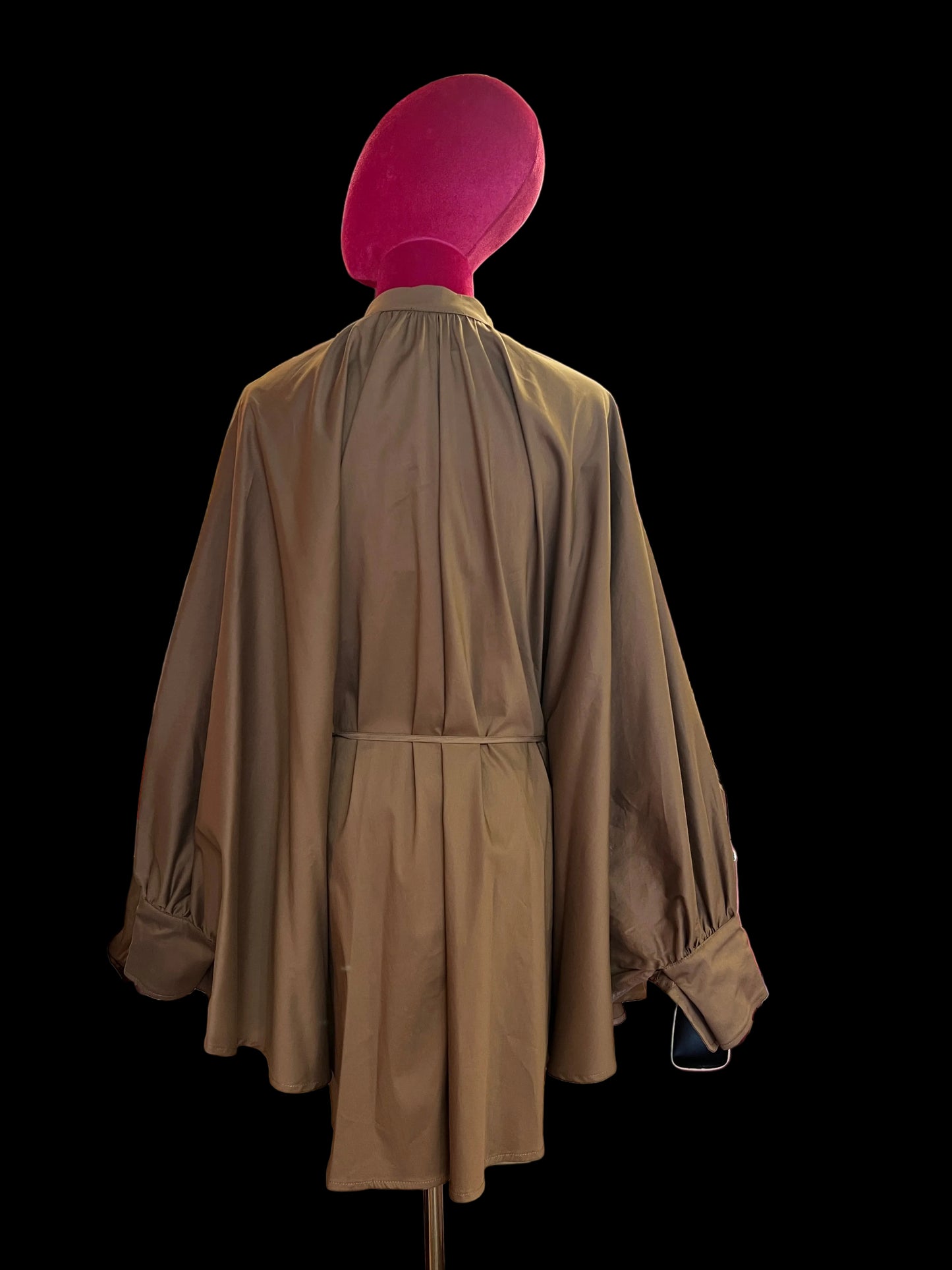Semicouture -30% di sconto abito collo alla coreana in popeline di cotone vestibilita over