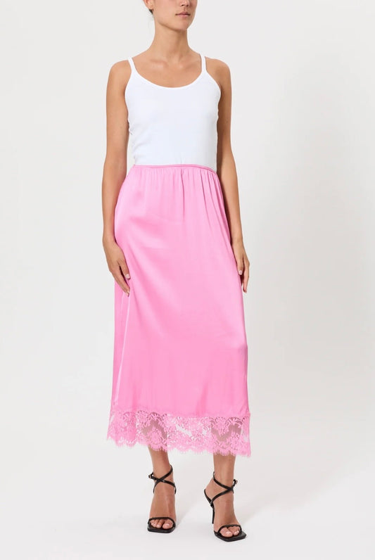 Pink memories gonna in raso con pizzo rosa bubble