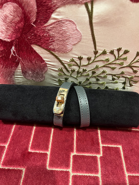 Bracciale vera pella grigio