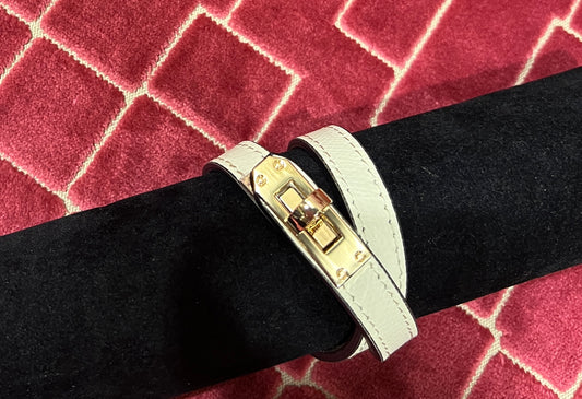 Bracciale vera pelle avorio