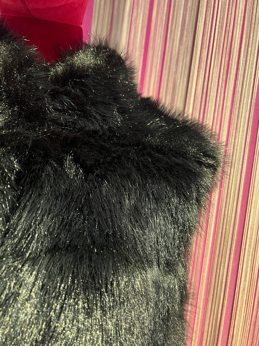 The room gilet simil pelliccia nero