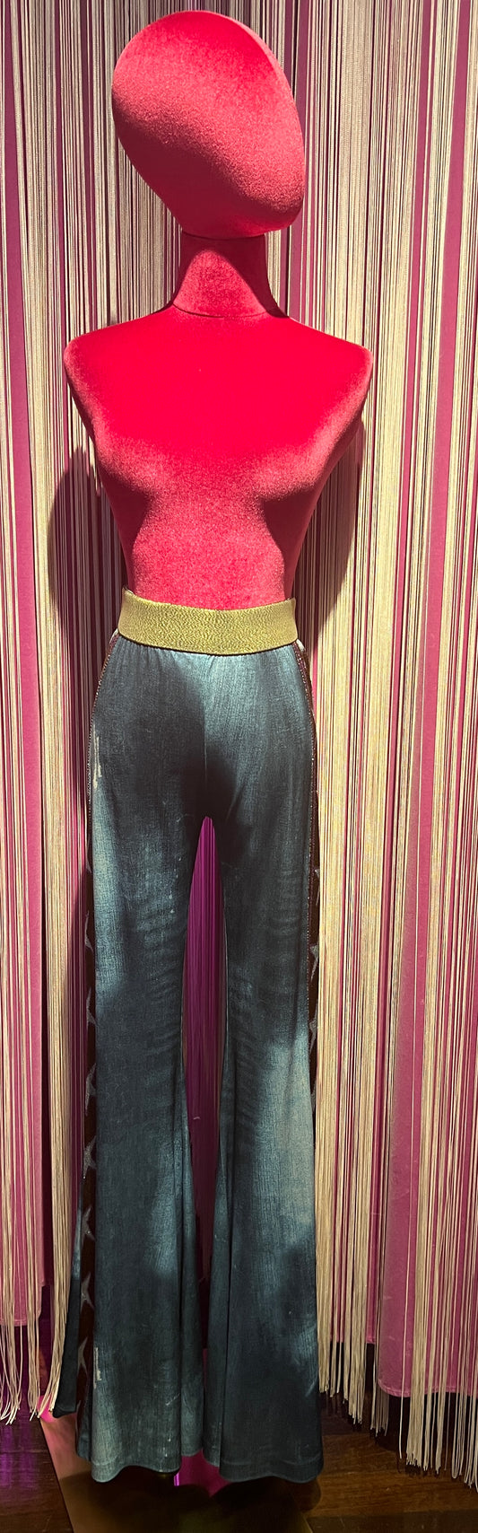 Bellavitis-50% pantalone in Jersey stampato fantasia riga laterale in maglia stelle