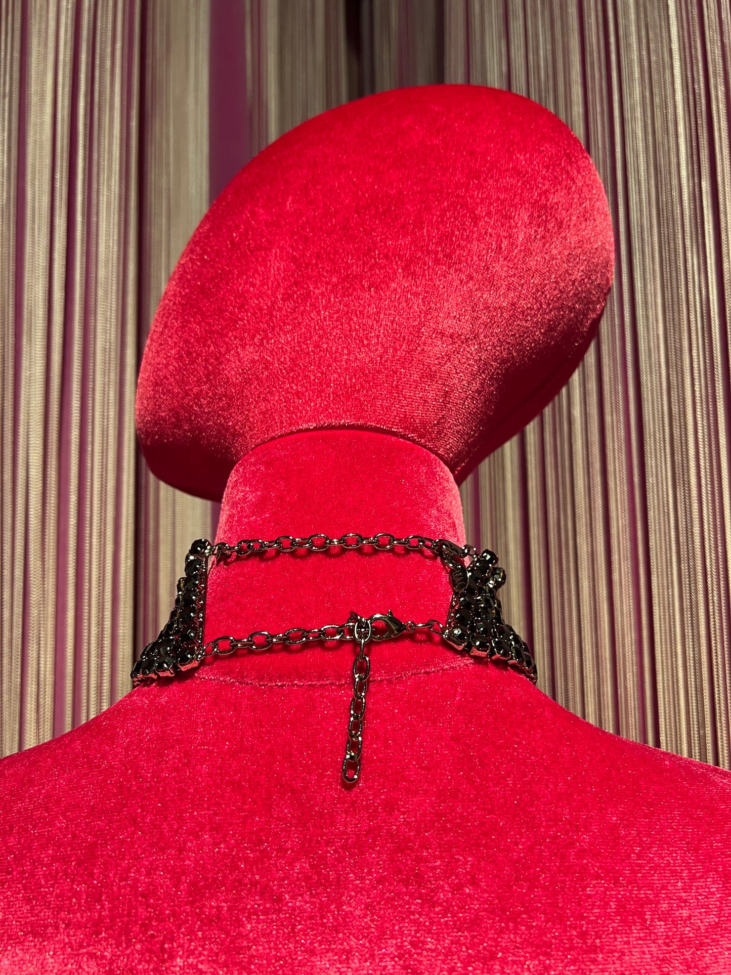 Choker cristalli 7 fili neri