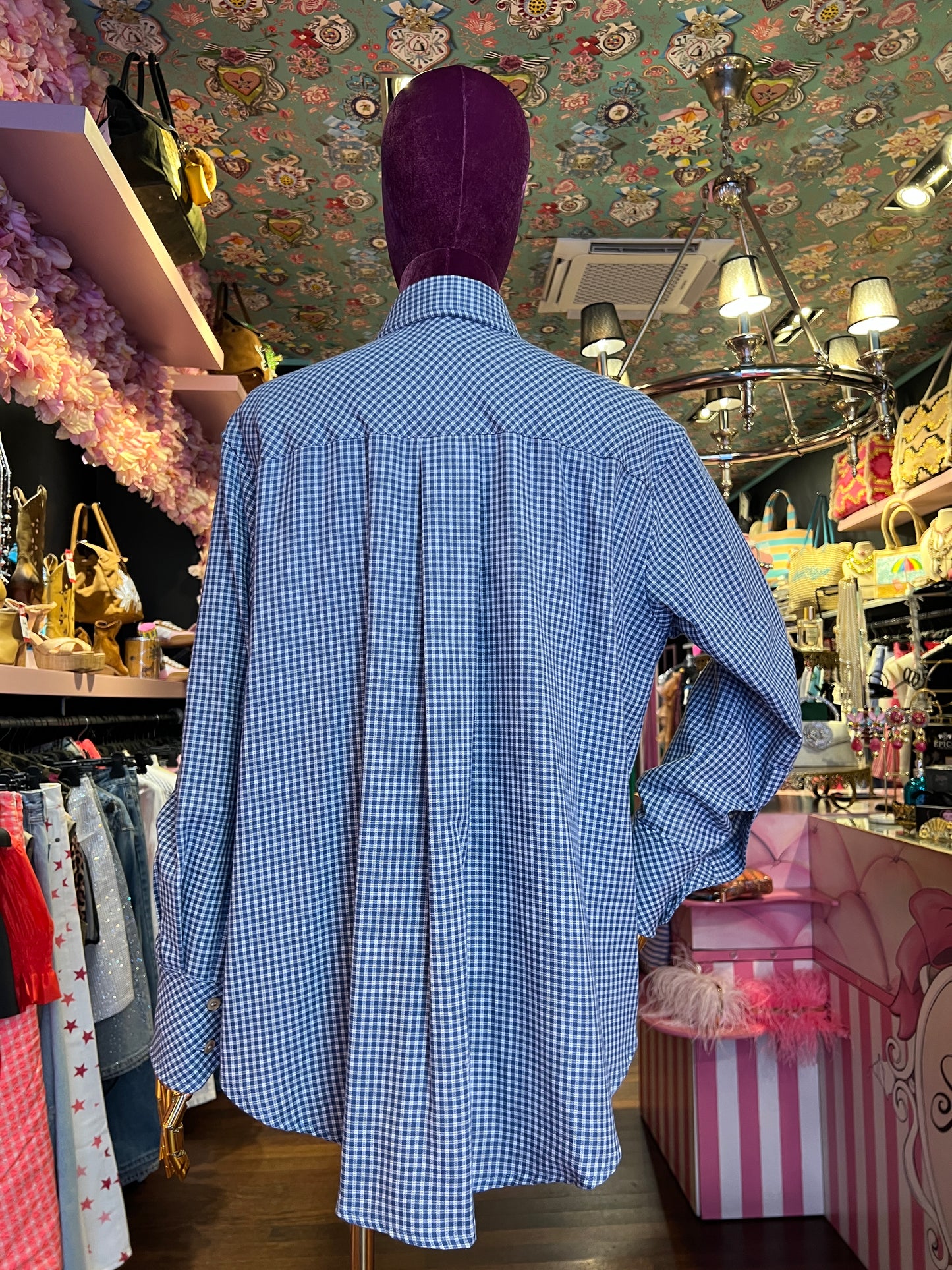 Front street camicia micro ceck blu e bianca