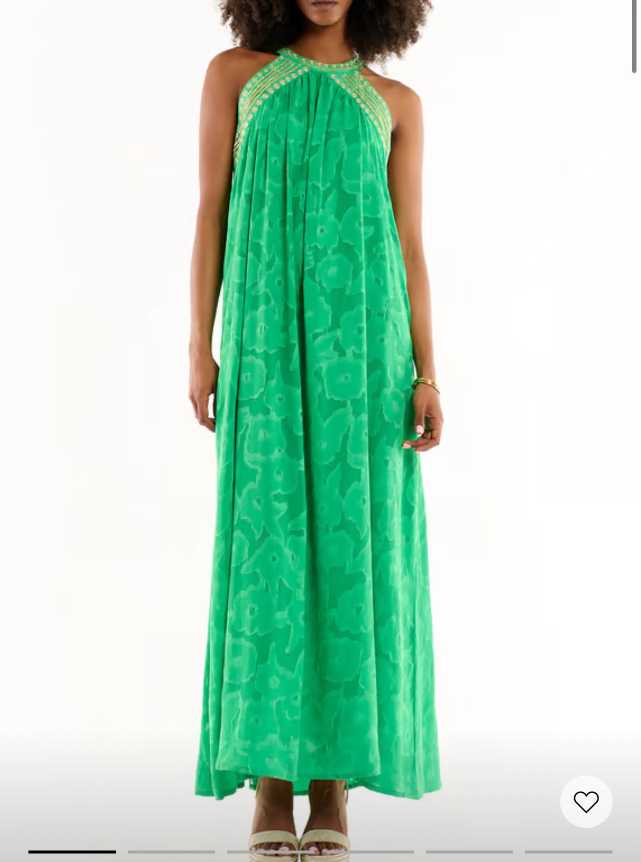 Wild -50% di sconto abito lungo con scollo all ‘americana ricamo e micro paillettes Gabriel