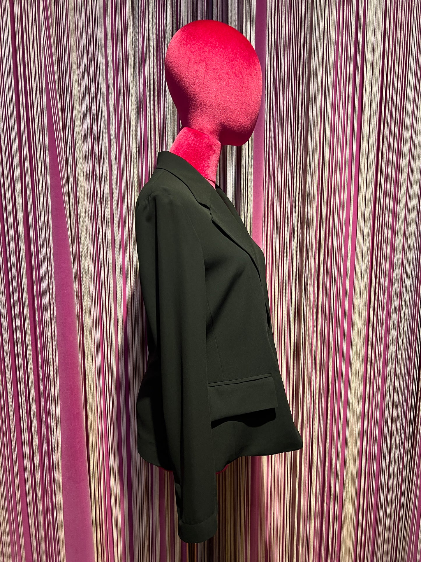 Rue- bisquit giacca crepe monopetto leggera nera