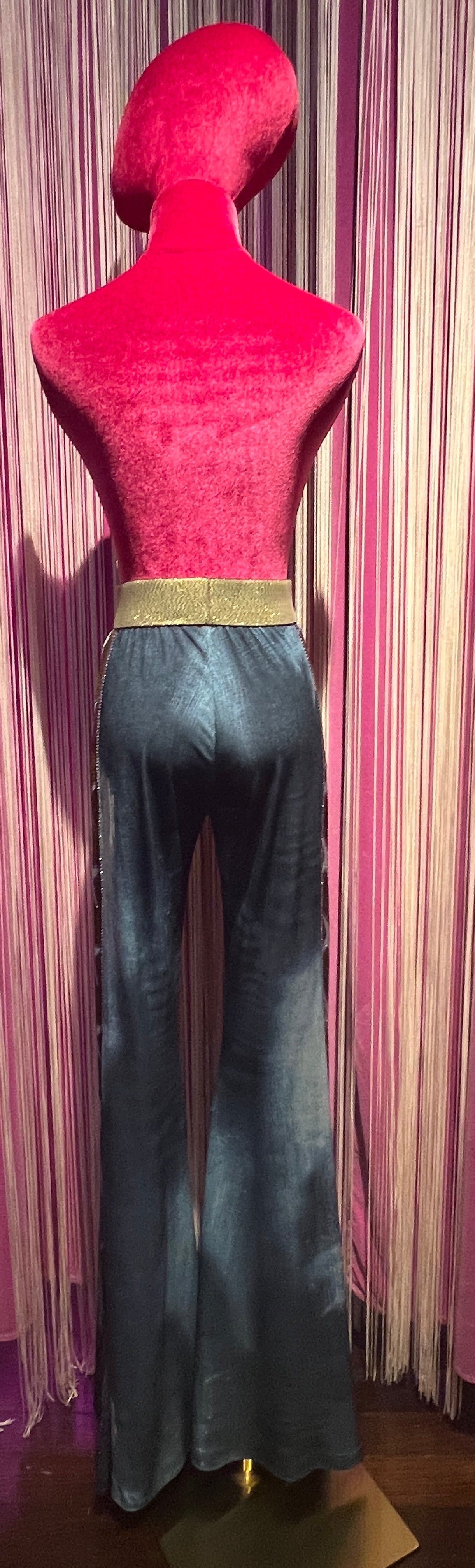 Bellavitis pantalone in Jersey stampato fantasia riga laterale in maglia stelle