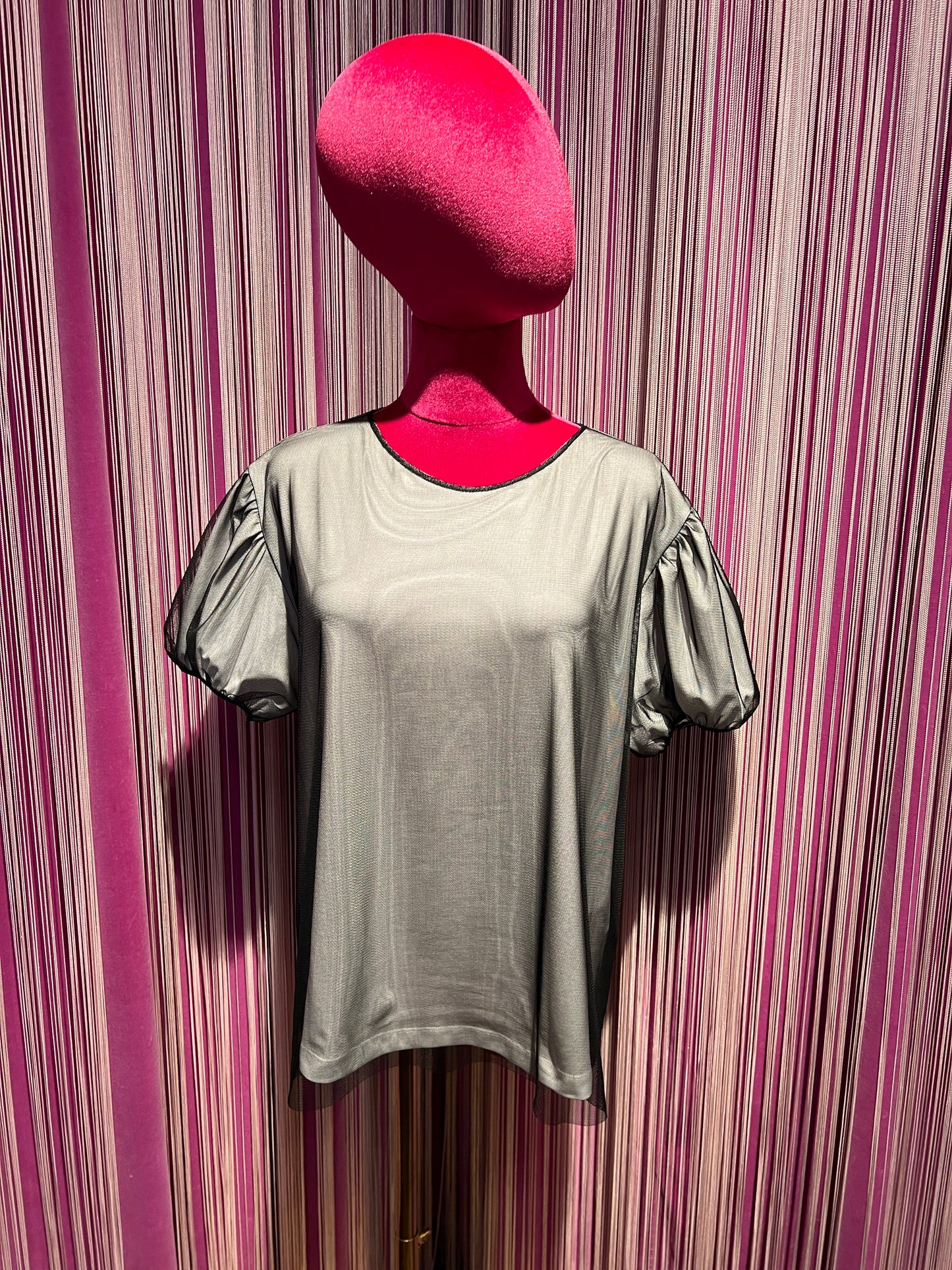 Rue- bisquit t shirt bianca cotone con tulle nero