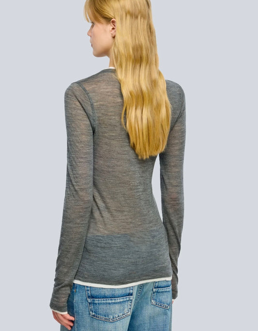 Semicouture maglia in jersey di lana grigio medio